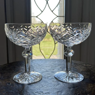 $89.99 • Buy Waterford Crystal (2) POWERSCOURT Tall Sherbets Or Champagne 5 3/8  Ireland Made