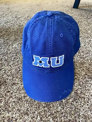 Disney Parks Pixar Monsters University MU Distressed Blue Baseball Hat Adult • $14.99