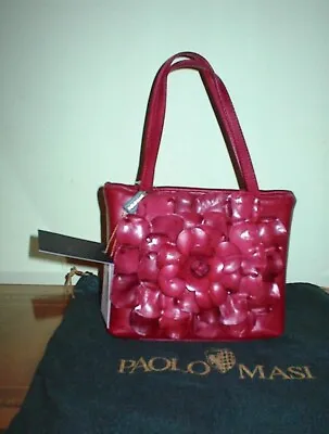 PAOLO MASI Red Leather Made In Italy Evening Wedding Bag Purse Handbag NWT • $199.99