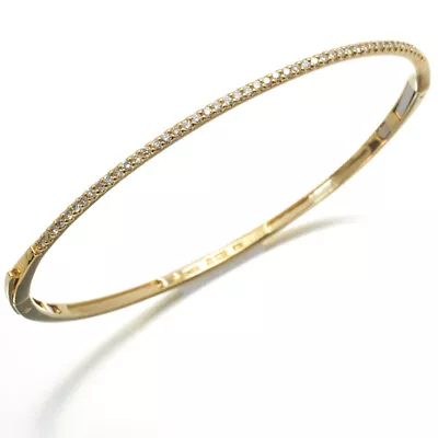 LINE Bracelet Diamond 0.35ct Bangle 18K 750 Yellow Gold  • $1979.23