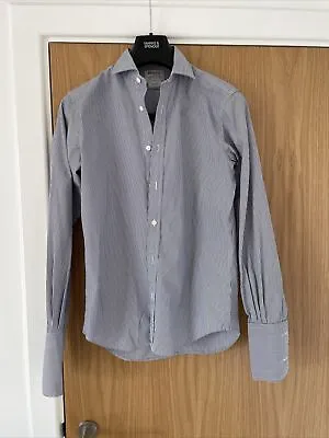 £13.95 • Buy TM Lewin Double Cuff 15 Inch 34 Slim Fit Mens Shirt In Great Condition