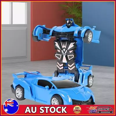 2 In 1 Mini Car Toys One-key Deformation Robot Car Toy Boys Gift (B Blue) • $9.99