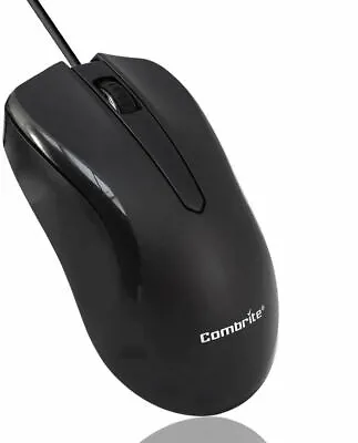 USB Wired Optical Mouse With Scroll Wheel For Computer PC Laptop Full-Size UK • £6.95