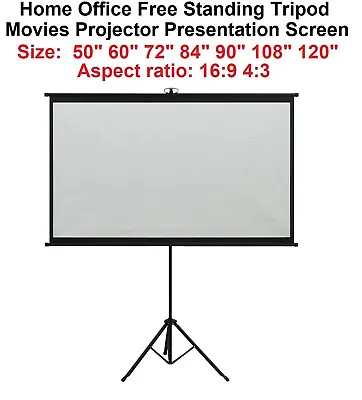 $68.11 • Buy 50-120  Home Office Freestanding Tripod Projector Presentation Projection Screen