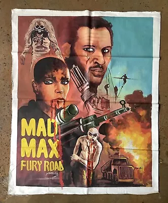 Ghana Movie Poster African Hand Painted Cinema MAD MAX FURY ROAD 36x44 • $348.95