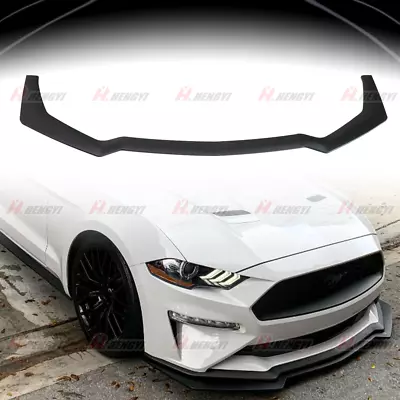 For 18-23 Mustang GT V1 Style Front Bumper Lip Chin Spoiler Splitter Matte Black • $54.99