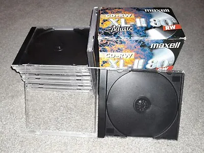 10 Single CD Jewel Cases Black Tray 10.4mm Spine With Empty Replacement Cover • £8