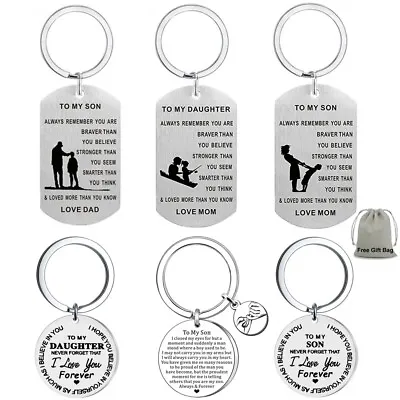 Keyring Gifts For Daughter Son From Mom Dad Birthday Gift Christmas Present +bag • £0.99