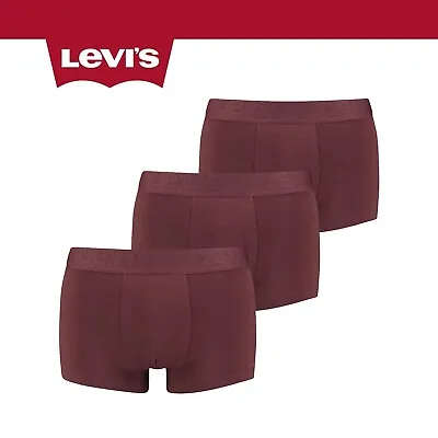£14.99 • Buy Size Medium Levis 3 Pack Premium Trunk Short Briefs Bordeaux Levi