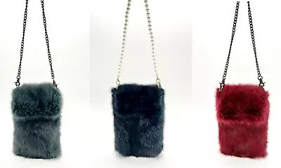 100% Handmade Genuine Mink Fur Flap Handphone/ Phone Crossbody Bag Purse • $49.90