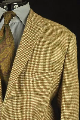 Vtg. Burberry's Prorsum Light Brown Harris Tweed Sport Coat 42R Made In England • $64.95