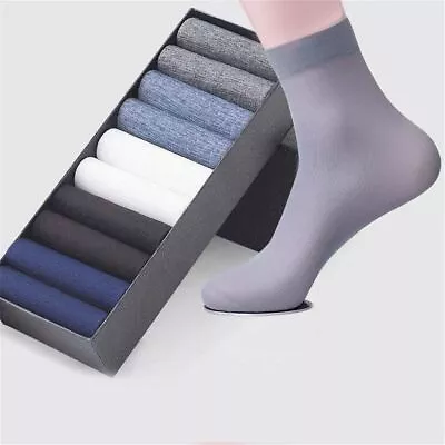 $9.29 • Buy Breathable Crystal Silk Ultra-thin Summer Socks Business Black Men's Sock