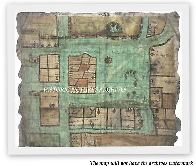 Historic Hardback Plan Map 1553 Cheam Malden Surrey & Henry Viii Nonsuch Palace • £22.49