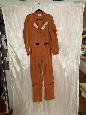 Vtg Military Hornets Coveralls Orange Flight Suit Flying Jumpsuit LCDR VA - 44 • $180