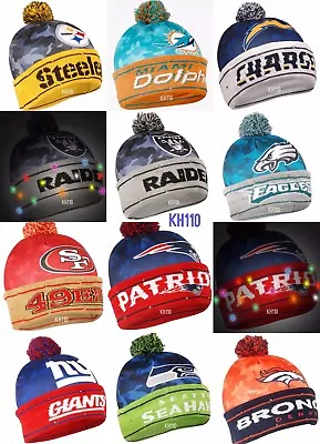 NFL Team Big Logo Camouflage Light Up Beanie-Officially Licensed • $29.99