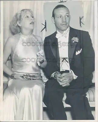 1935 Press Photo Slapsie Maxie Rosenbloom With Mae Murray 1930s • $15