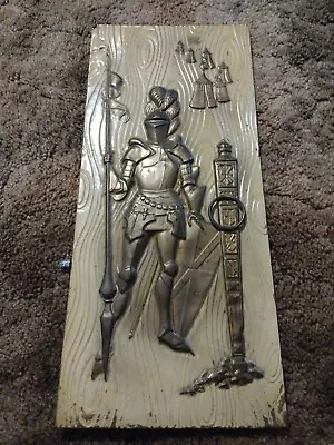 Vintage Medieval Knight Picture Brass And Metal • $45