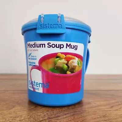 Sistema Microwave Soup Mug Cup Blue Medium BPA FREE Steam Release • $9.99