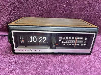 Vintage 80s General Electric GE 7-4300F Flip Alarm Clock Working Good Condition • $89