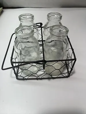 2- Mini Milk Bottle With Mini Metal Display Piece/ See Pic For More Info. • $19.99