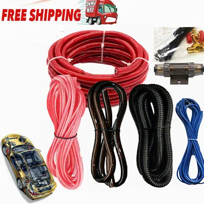 4 Awg Gauge Car Audio Amp Amplifier Wiring Cable Kit 2300 Watts Big Power Bass • £17.99