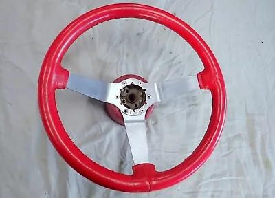 Late 70's-Early 80's Corvette Red Leather Steering Wheel & Hub OEM GM SURVIVOR • $295