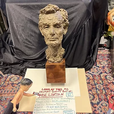 1958 Robert Berks Signed 17  Abraham Lincoln Bust Alva Museum Replicas President • $153