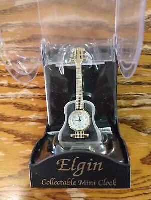 Elgin Collectable Mini Clock Guitar In Original Box Very Nice • $9.99