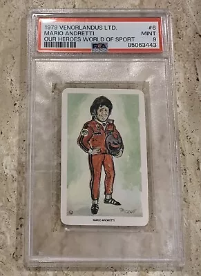 PSA 9 1979 Venorlandus World Of Sport Our Heroes Flik-Cards - #6 Mario Andretti • $10.50