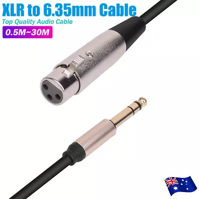 XLR Female To 6.35mm 1/4 '' Male Microphone Stereo Audio Cable TRS Jack Lead/Mic • $6.95