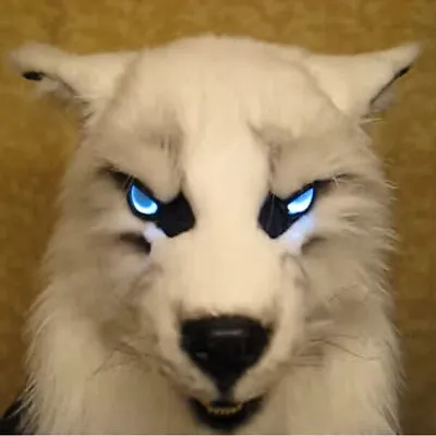 Halloween LatexMask Simulation New Werewolf Mask Headgear Eyes Plush Headgear • $27.99
