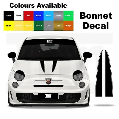 Abarth Fiat 500 Punto 595 Bonnet Stripe Decal Graphic Sticker Badge Livery • £12.50