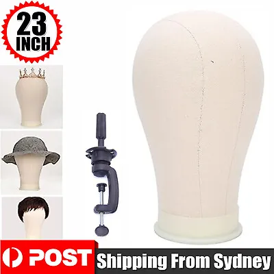 23  Canvas Mannequin Model Cork Head Block Hat Wig Styling Plate Bottom Clamp AU • $10.99