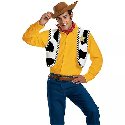 $29.99 • Buy Disney's Toy Story Woody Costume Teen/Adult 14+ Halloween Scarf Vest Hat!