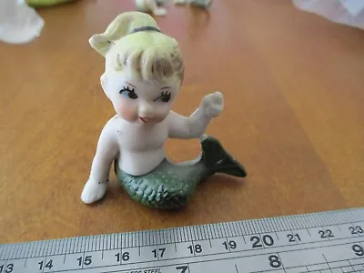 Mermaid  VINTage  Figurine Sea Maiden Japan  Pony Tail Blonde  2.25x2.25  • $35.43