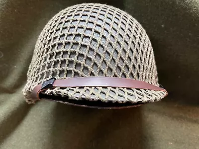 Original WWII US Army Swivel Bale M1 Helmet W/ Vietnam Era Liner Marked 4th Div • $34