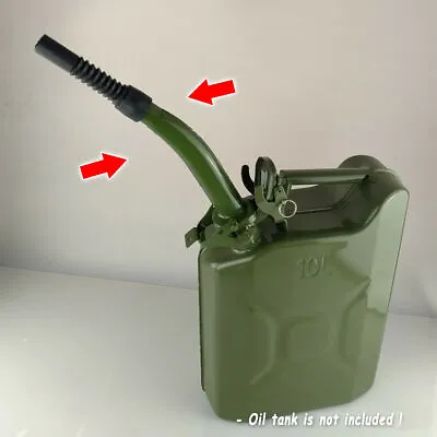 Black Metal Jerry Can Gas Canister Rubber Nozzle Spout Military Style Clamp 20L • $14.06
