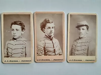 3 CDVs Photos Of Young Men Boys SHATTUCK MILITARY ACADEMY CADETS Uniform • $87.12