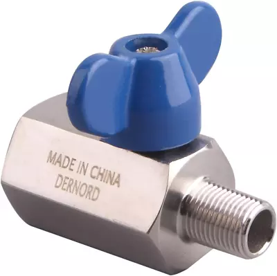 DERNORD Stainless Steel Mini Ball Valve NPT Thread 1/8  Female&Male • $17.37