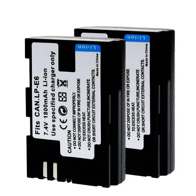 2X Battery For Canon LP-E6 LPE6 EOS 60D 7D 5D Mark II MK 2 Camera • £20.39