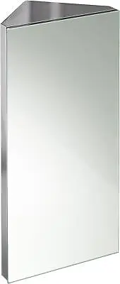 Bathroom Mirror Tall Corner Cabinet Wall Hung Mount Stainless Steel Unit 300mm • £69.99