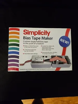 $200 • Buy Simplicity Bias Tape Maker Machine NIB Model 881925 Discontinued New Open Box