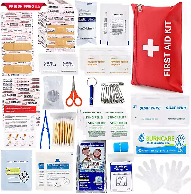 First Aid Kit For Home Car Travel 107 Piece Mini Emergency Kits For Hiking Campi • $15.71