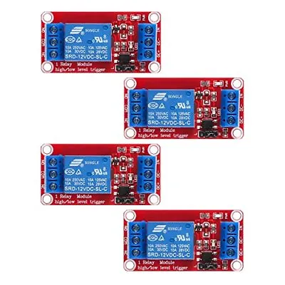 AEDIKO 4pcs Relay Module DC 12V Relay Board 1 Channel With Optocoupler Isolation • $10.62