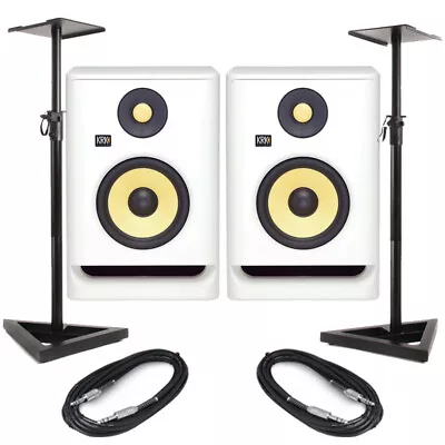 £473 • Buy KRK Rokit RP8 G4 White Noise (Pair) With Stands & Cables