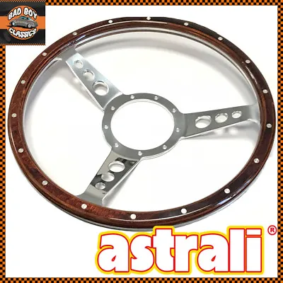 14  Astrali Semi Dish CLASSIC Woodrim Steering Wheel + Billet Boss CLASSIC MINI • $227.67