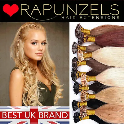 16  Micro Ring I Tip EXTENSIONS Pre Bond DOUBLE DRAWN 1g Or 0.5g Human Remy Hair • $24.88