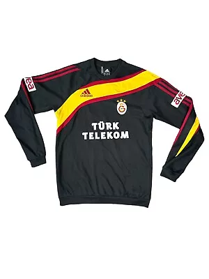 Galatasaray Adidas Football Sweatshirt Training Mens Small Soccer Black • £19.99