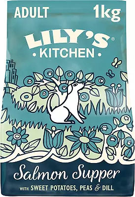 Lily's Kitchen Salmon Supper Natural Grain Free Complete Adult Dry Dog Food 1kg • £11.43