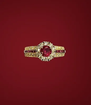 Van Cleef & Arpels 18K Yellow Gold Diamond Ruby Ring • $12500